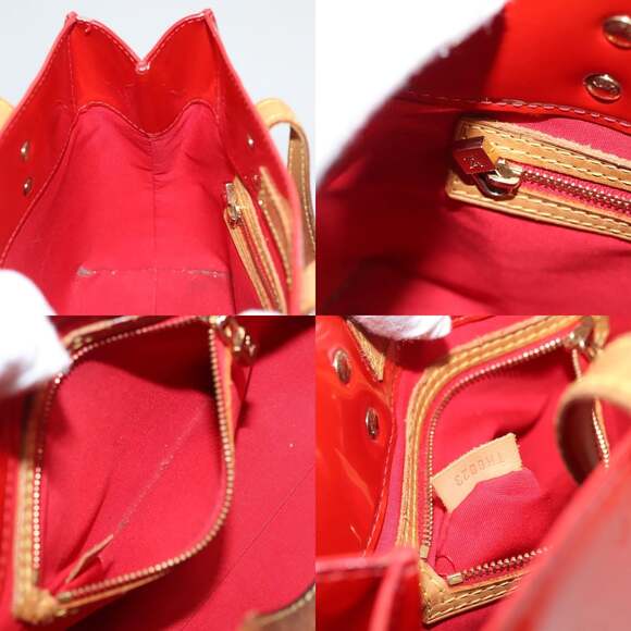 LOUIS VUITTON Monogram Vernis Reade PM Hand Bag Red Rouge M91088 - Picture 12 of 12